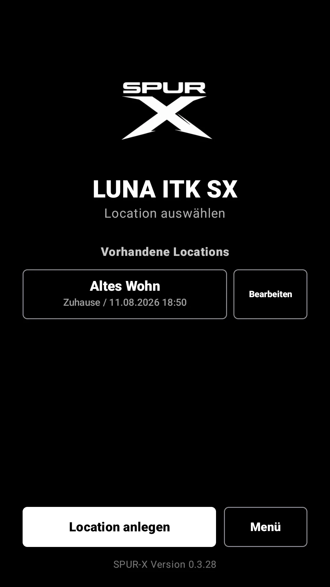 01_DE_Locationauswahl LUNA ITK SX Location-Auswahl auf dem Smartphone