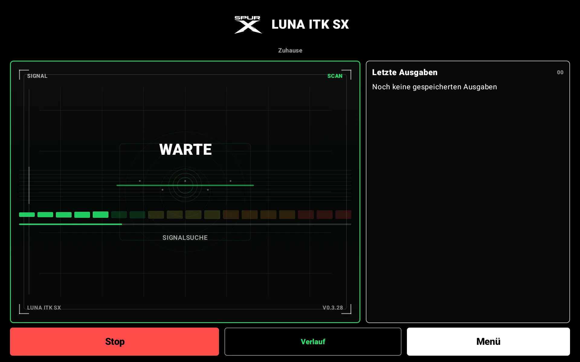 03_DE_Signalsuche LUNA ITK SX Tablet-Ansicht im Querformat