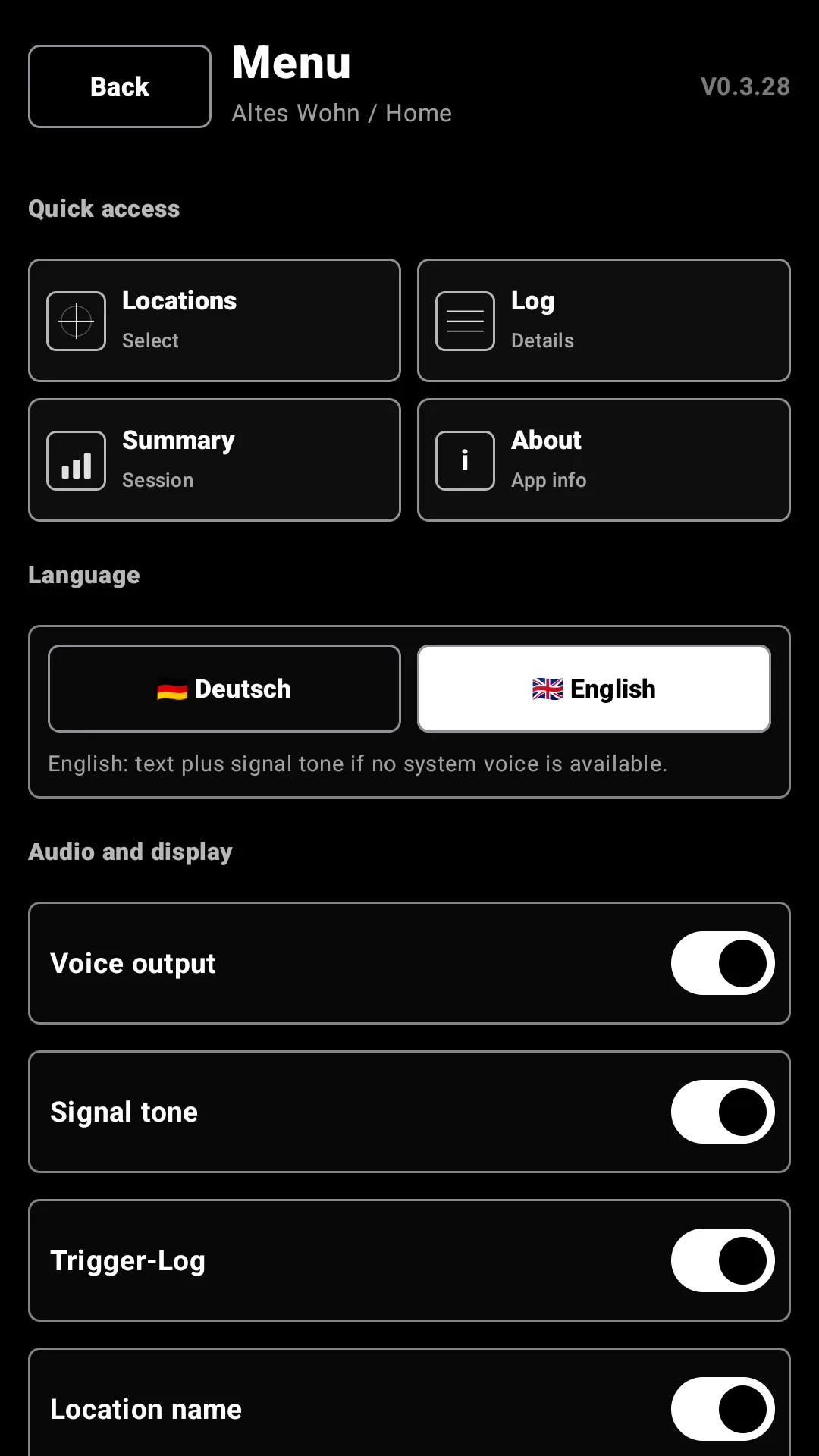08_EN_Menu Englisches Menü von LUNA ITK SX